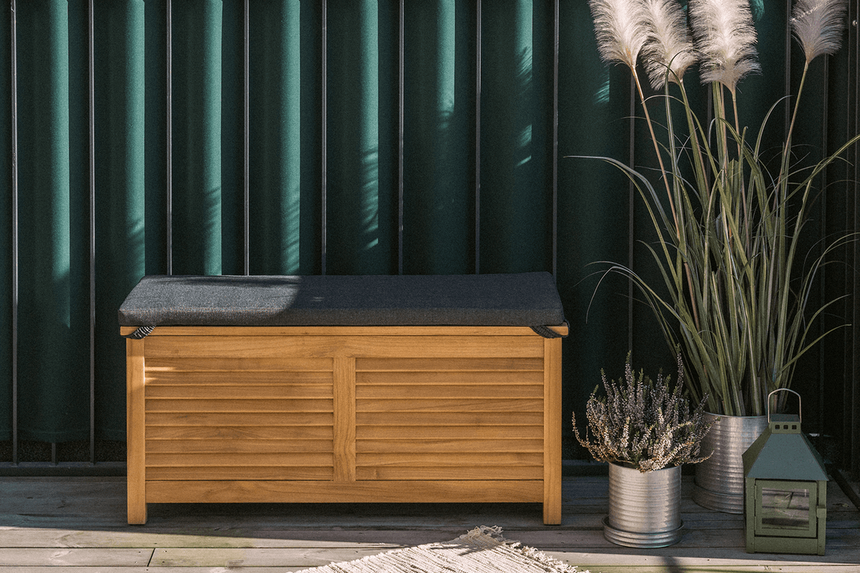 Agnes Aufbewahrungsbank aus Teak 100 cm