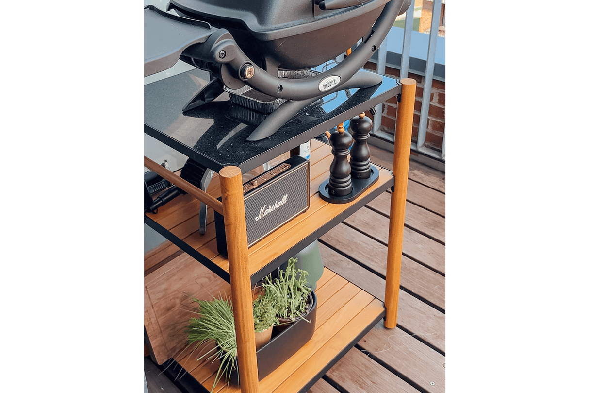 Dora Grilltisch aus Teak mit Granitplatte 60 x 50 cm