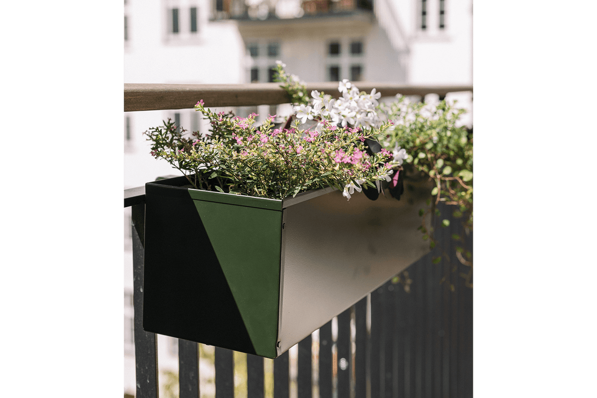 Liva Dunkelgrün Balkonblumenkasten mit Bewässerungssystem 60 / 80 / 100 cm