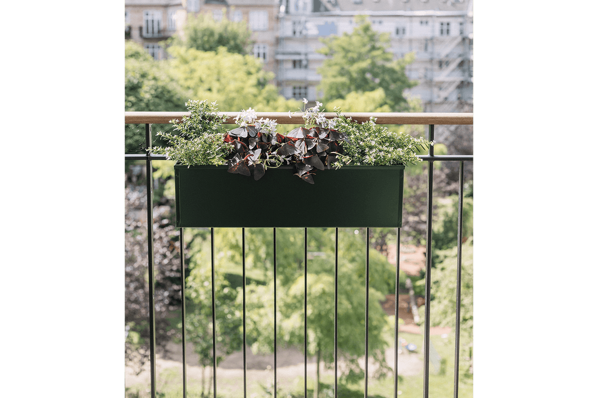 Liva Dunkelgrün Balkonblumenkasten mit Bewässerungssystem 60 / 80 / 100 cm