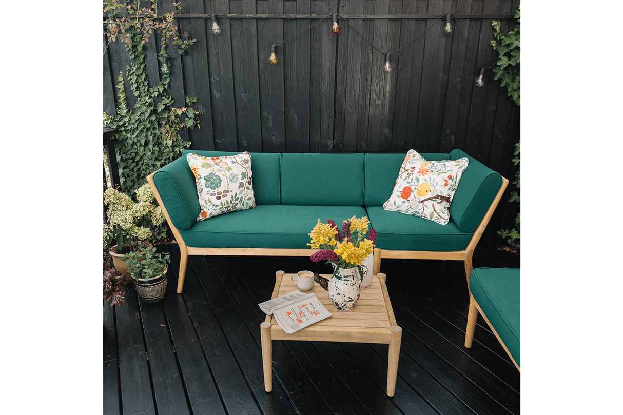 Sienna Teak High Back Lounge Sofa - Ecke