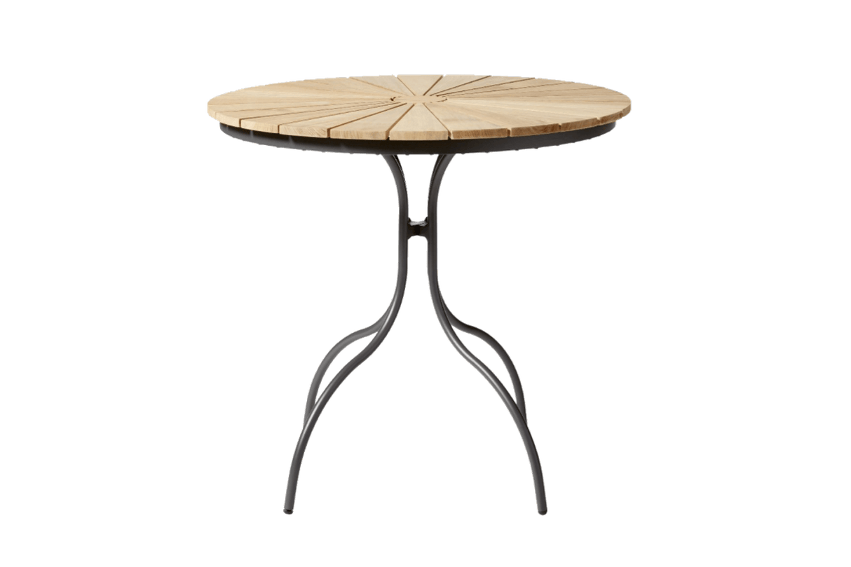 Cafe Tisch aus teakholz mit Aluminiumgestell Ø80 cm