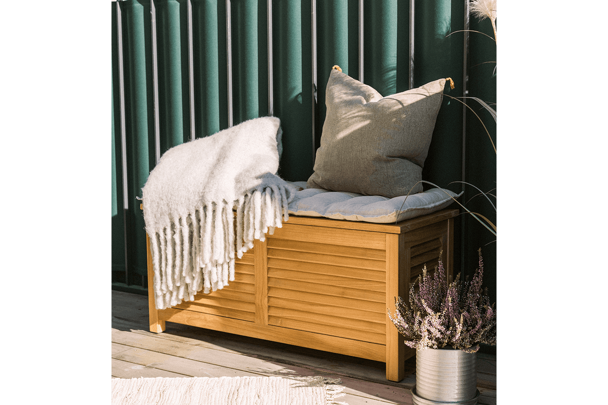 Agnes Aufbewahrungsbank aus Teak 100 cm