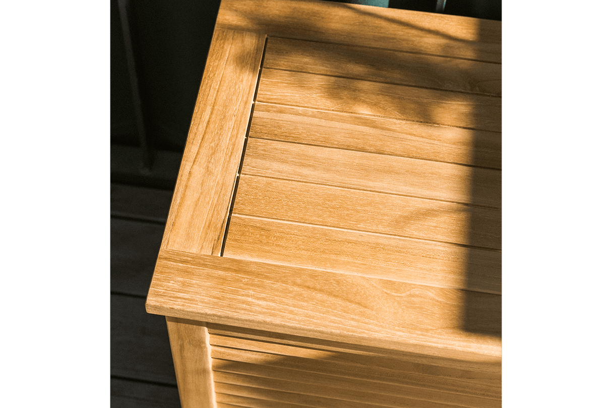 Agnes Aufbewahrungsbank aus Teak 125 cm