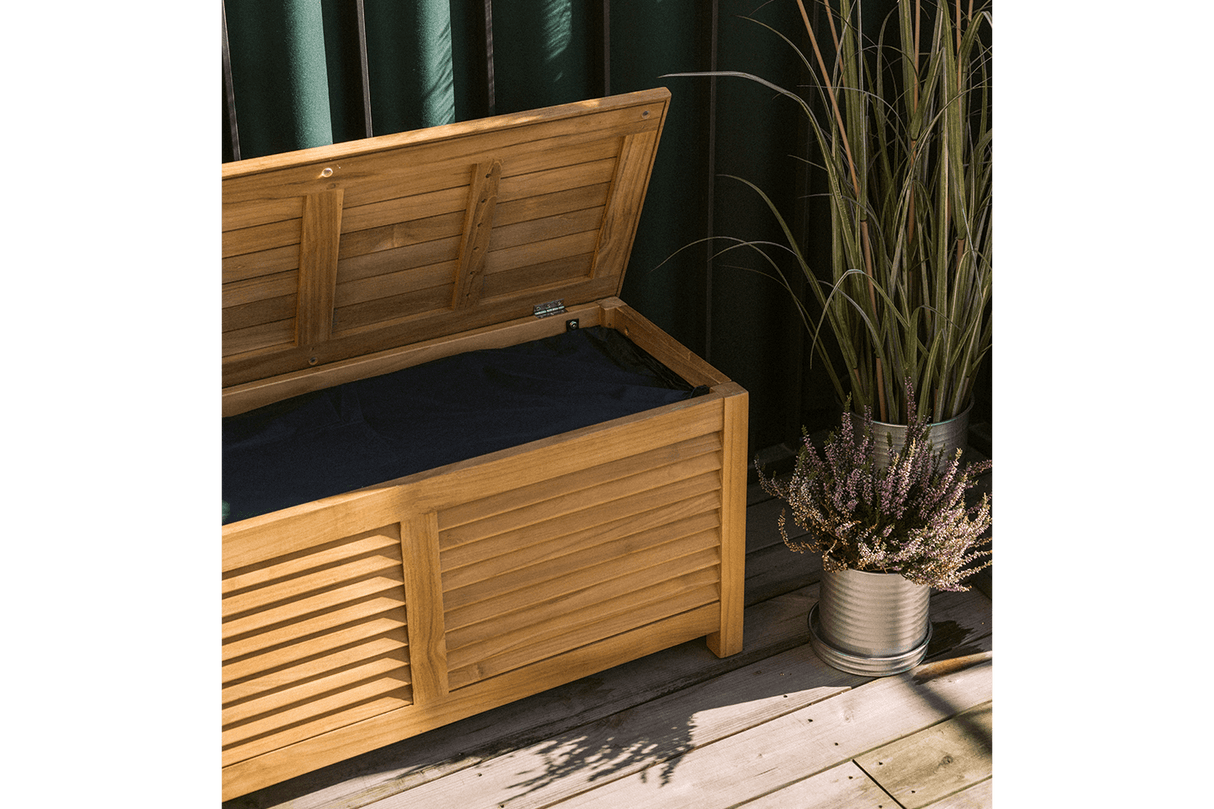 Agnes Aufbewahrungsbank aus Teak 125 cm