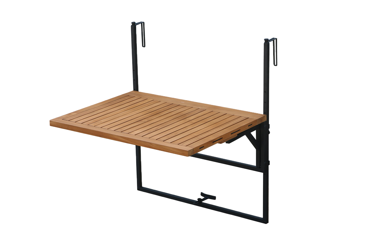 Alma Hängetisch mit Wäscheleine Teak 80 x 60 cm