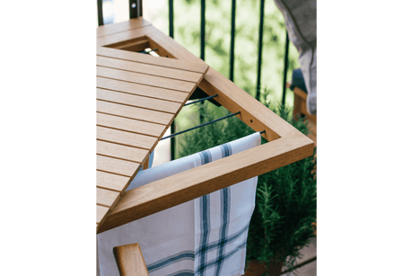 Alma Hängetisch mit Wäscheleine Teak 80 x 60 cm