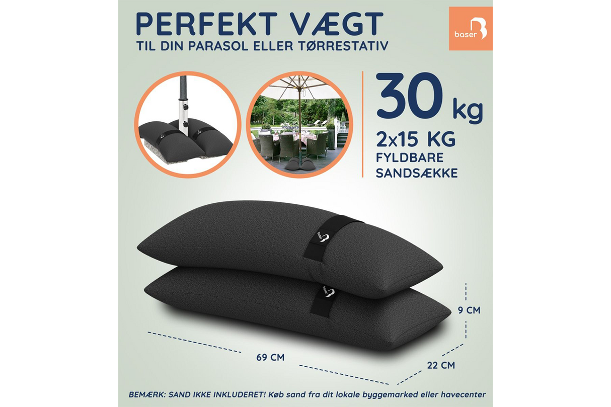 Baser Sandsack für draußen 15kg x 2