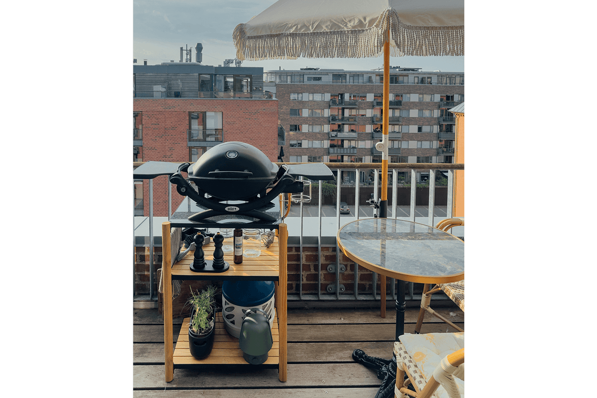 Dora Grilltisch aus Teak mit Granitplatte 60 x 50 cm
