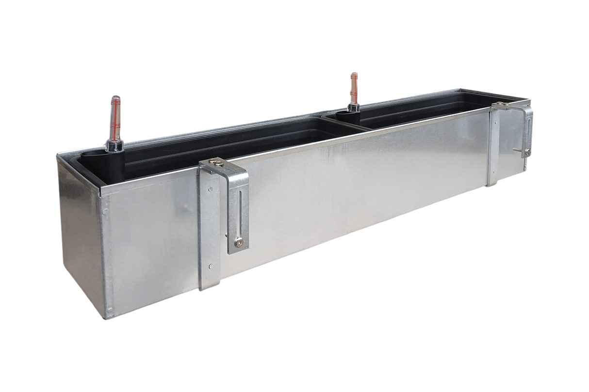Liva Balkonblumenkasten aus verzinktem Eisen mit Bewässerungssystem 60 / 80 / 100 cm