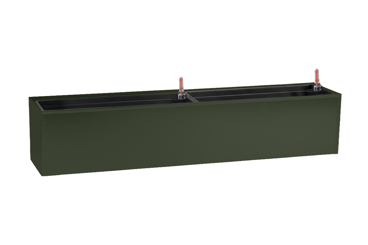 Liva Dunkelgrün Balkonblumenkasten mit Bewässerungssystem 60 / 80 / 100 cm