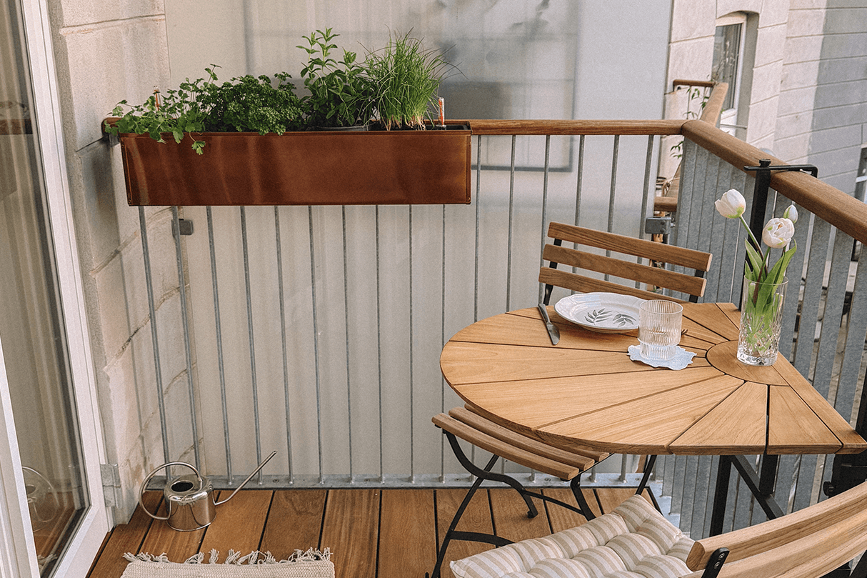 Liva Kupfer Balkonblumenkasten mit Bewässerungssystem 60 / 80 / 100 cm