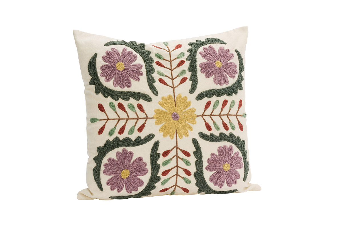 Suzani Besticktes Kissenbezug 45 x 45 cm