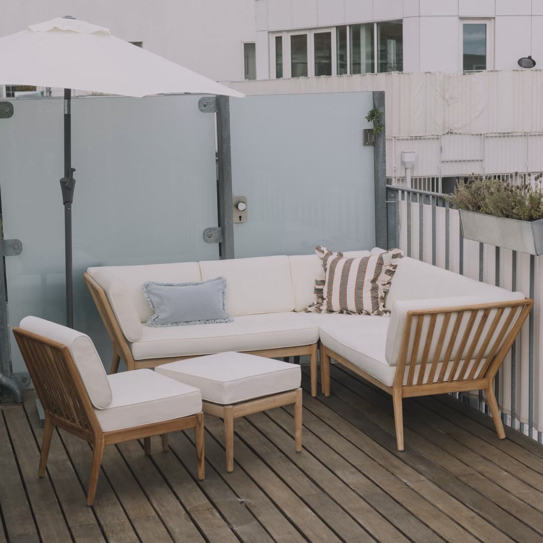 Sienna Teak High Back Lounge Sofa - Ecke