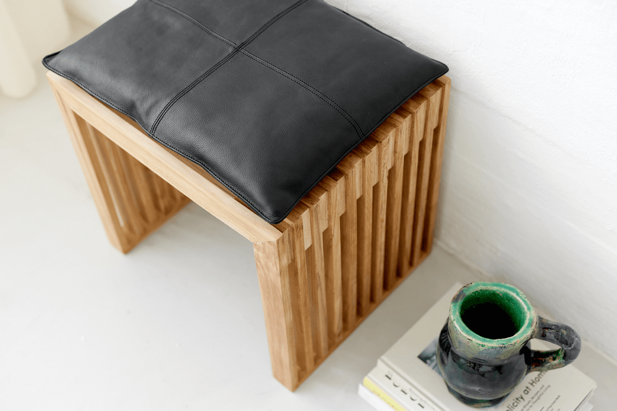 Leder Sitzkissen 45 x 35 cm