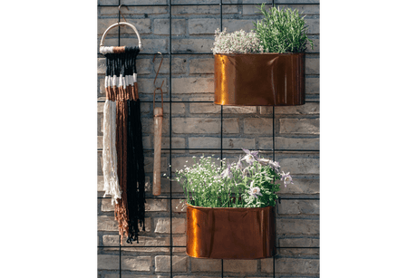 Ovalina Pflanzenbehalter für Gitter 30 x 17 cm kupfer