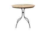Cafe Tisch aus teakholz mit Aluminiumgestell Ø80 cm