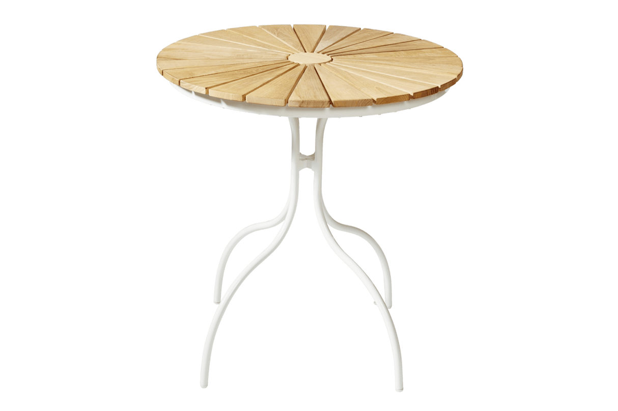 Cafe Tisch aus teakholz mit Aluminiumgestell Ø80 cm