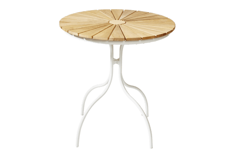 Cafe Tisch aus teakholz mit Aluminiumgestell Ø80 cm