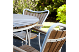 Stuhl aus teakholz mit Aluminiumrahmen
