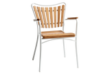 Stuhl aus teakholz mit Aluminiumrahmen